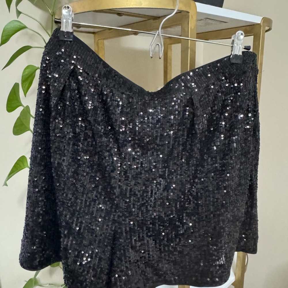 Express Black Sequin Shorts